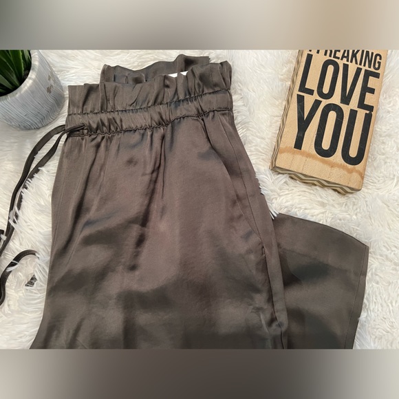 Express Ankle Satin Sheen High Rise Pants - Picture 3 of 10